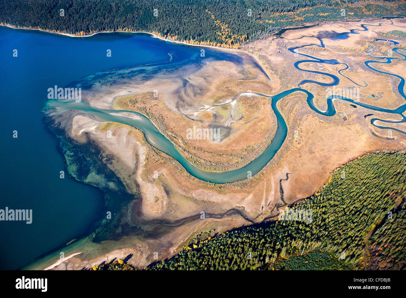Aerial images over the Cariboo in British Columbia, Canada Stock Photo