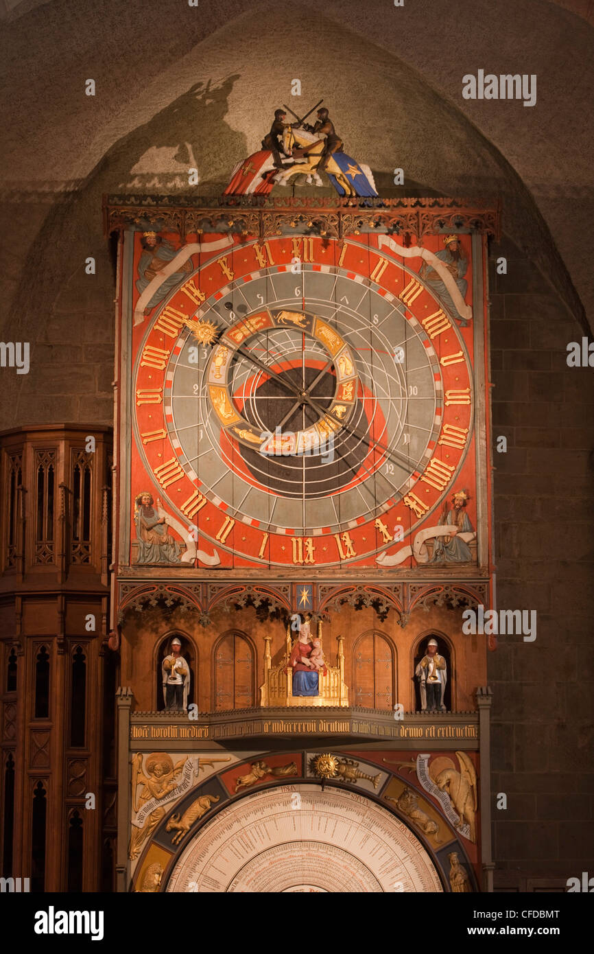 Astronomical clock in Lund Cathedral, Horologium mirabile Lundense, Lund, Skane, Sweden Stock Photo
