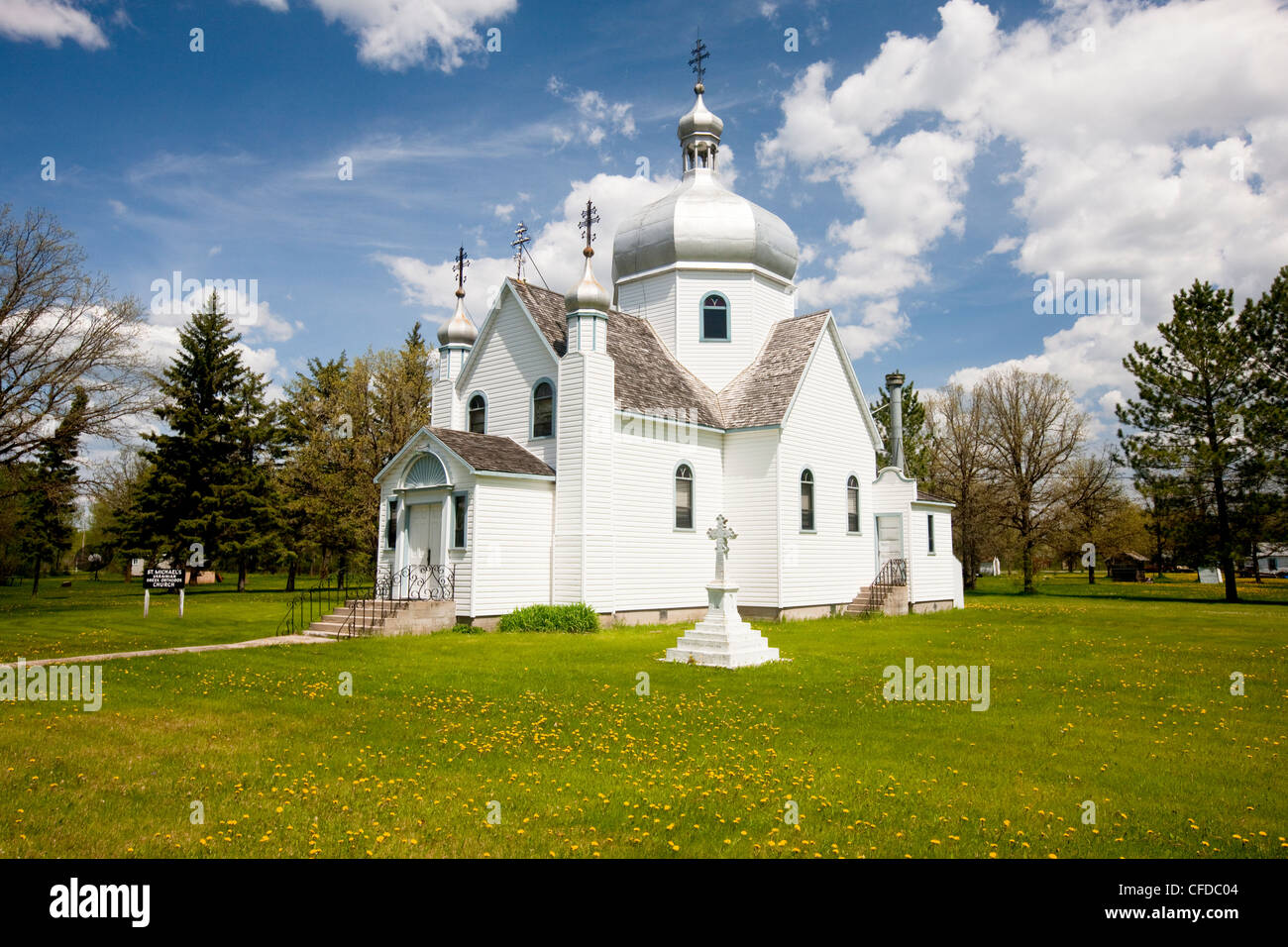 St. Michael's Ukrainian Greek Orthodox Church, Gardenton, Manitoba, Canada Stock Photo