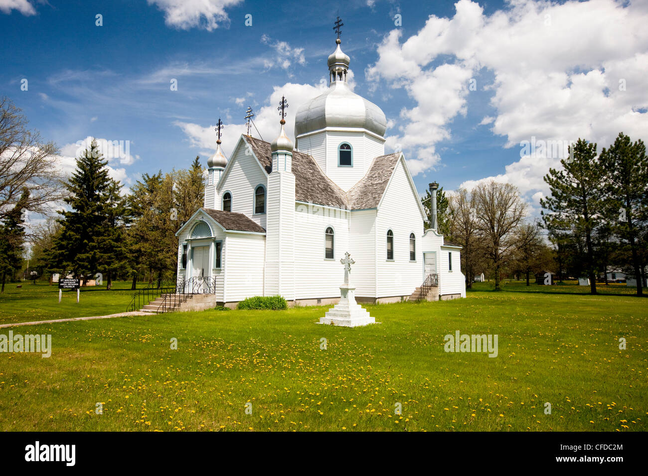 St. Michael's Ukrainian Greek Orthodox Church, Gardenton, Manitoba, Canada Stock Photo