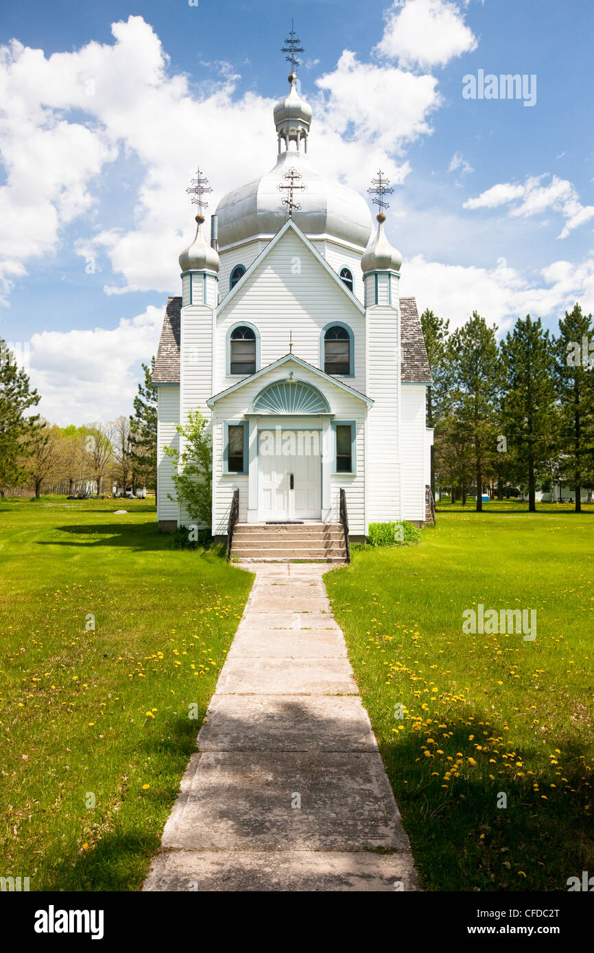 St. Michael's Ukrainian Greek Orthodox Church, Gardenton, Manitoba, Canada Stock Photo