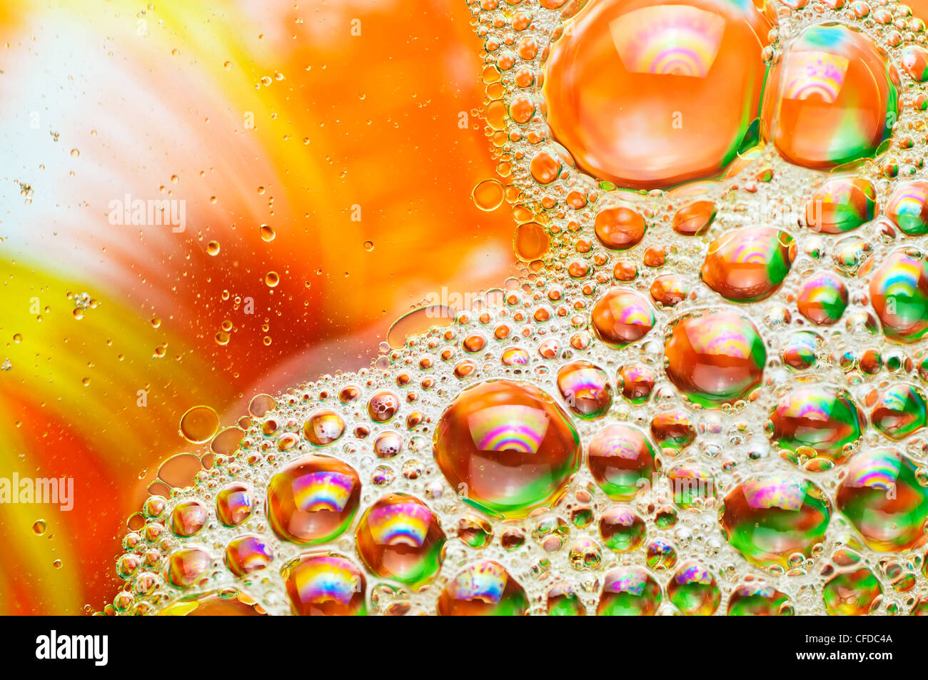 Oil and tenside in water Stock Photo