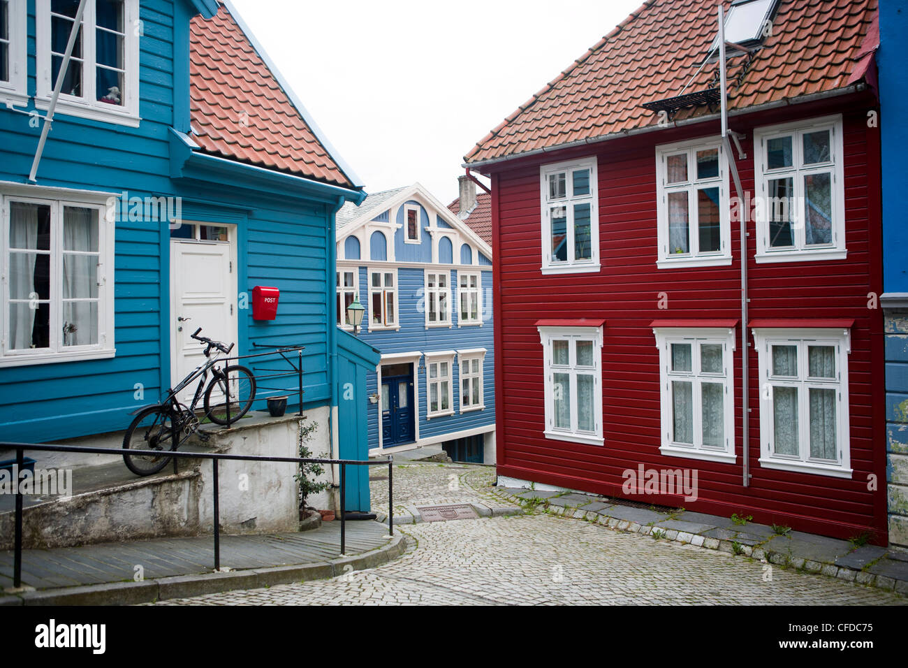 Strangehagen street, Stransidden District, Bergen, Hordaland, Norway, Scandinavia, Europe Stock Photo