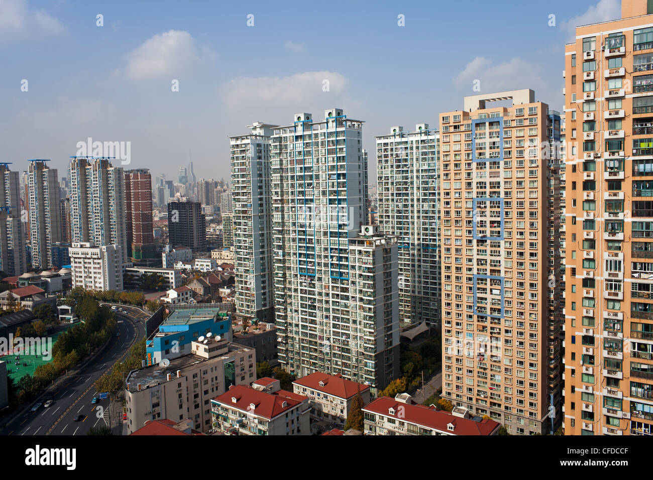 Apartment buildings in Central Shanghai, Shanghai, China, Asia Stock