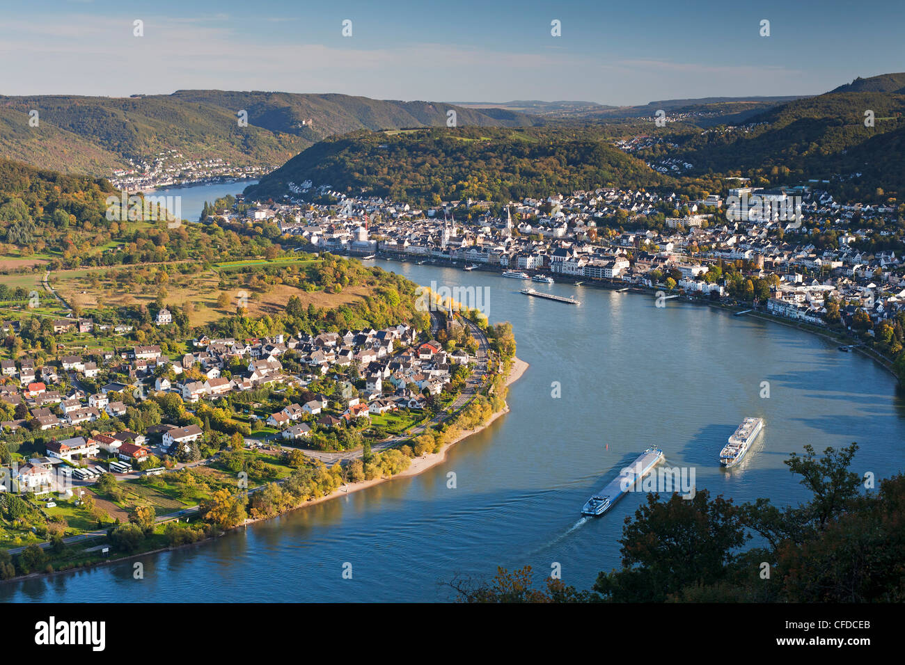 View from Vierseenbick viewpoint, Rhine River, Rhineland-Palatinate, Germany, Europe Stock Photo