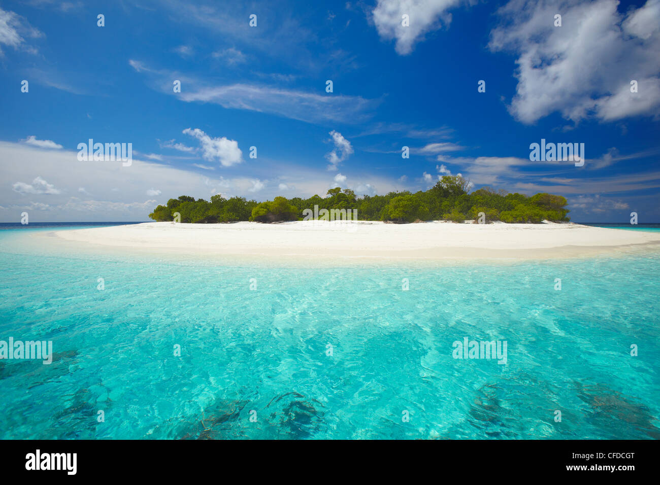 Uninhabited island, Maldives, Indian Ocean, Asia Stock Photo