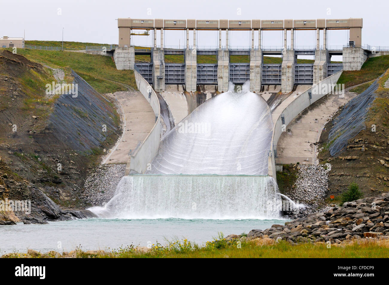 Oldman River Dam in Southern Alberta, Canada Stock Photo