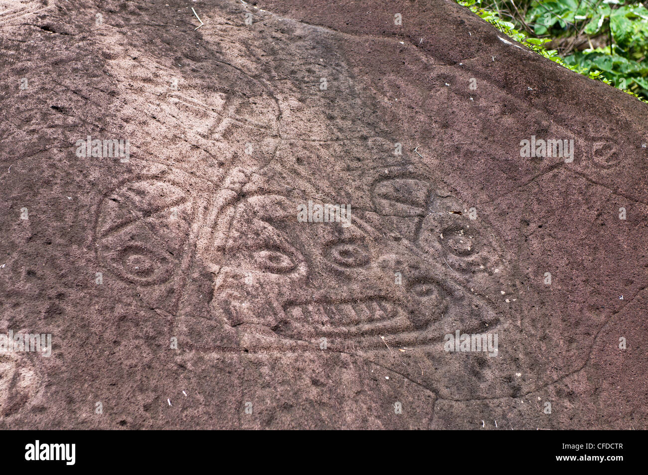 Petrogylph Rock in Layou Petroglyph Park, St. Vincent, St. Vincent and