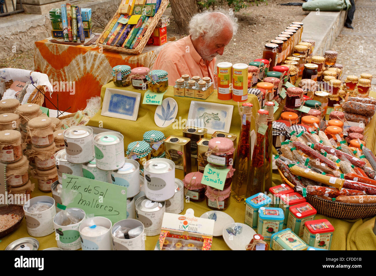 Weekly market, Arta, town, Mallorca, Balearic Islands, Spain, Europe Stock Photo