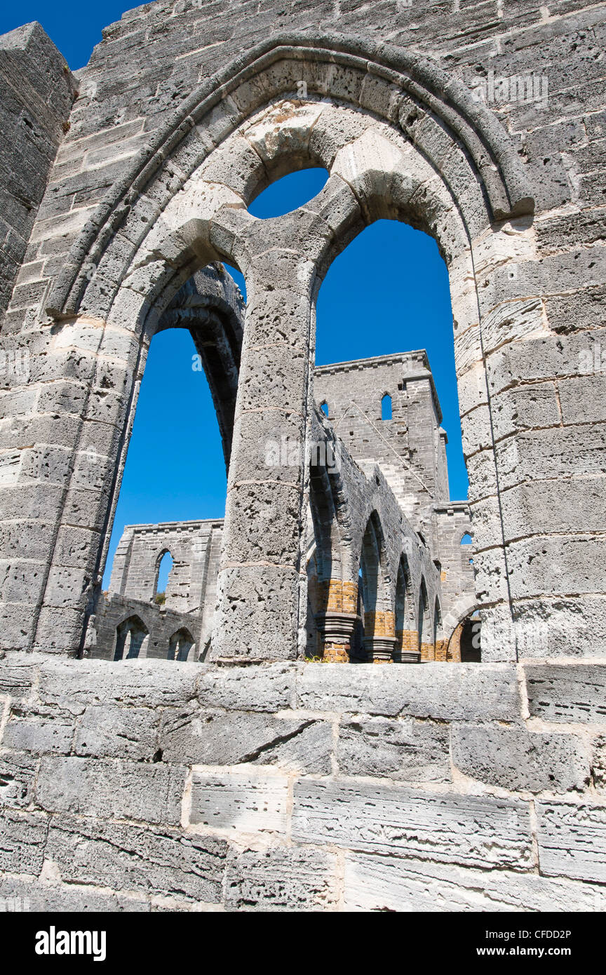 The unfinished church in St. George's, Bermuda, Central America Stock Photo