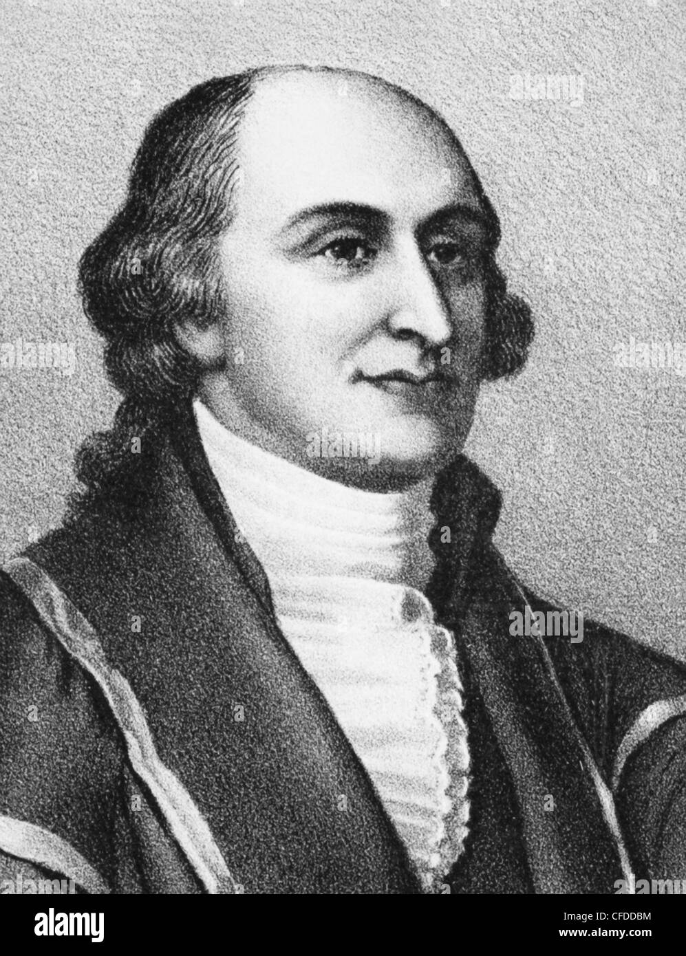 Vintage portrait print of American statesman, diplomat and lawyer John Jay (1745 - 1829) - the first US Chief Justice (1789 - 1795). Stock Photo