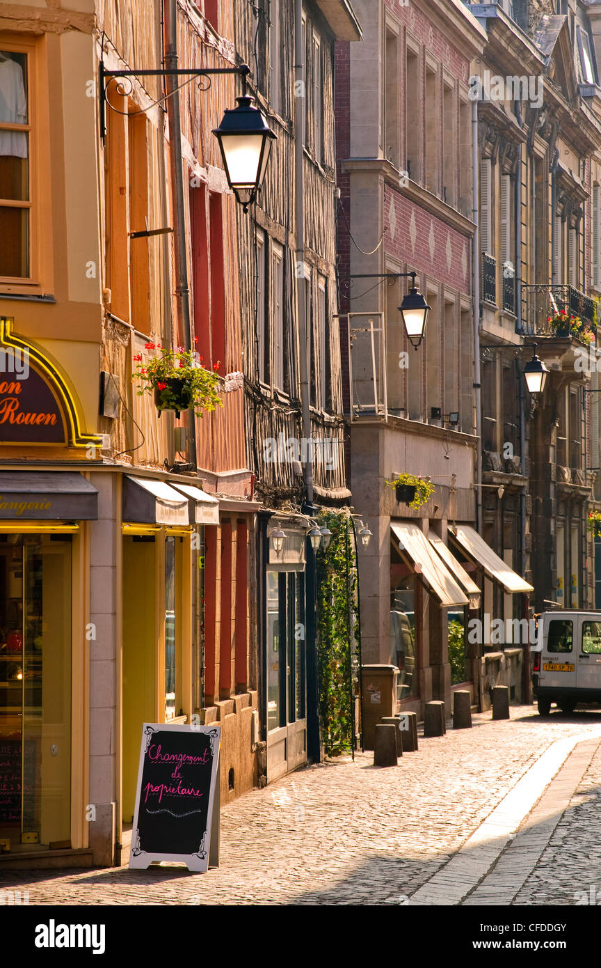 Rue du St Nicolas Rouen SeineMaritime Normandy France Stock Photo