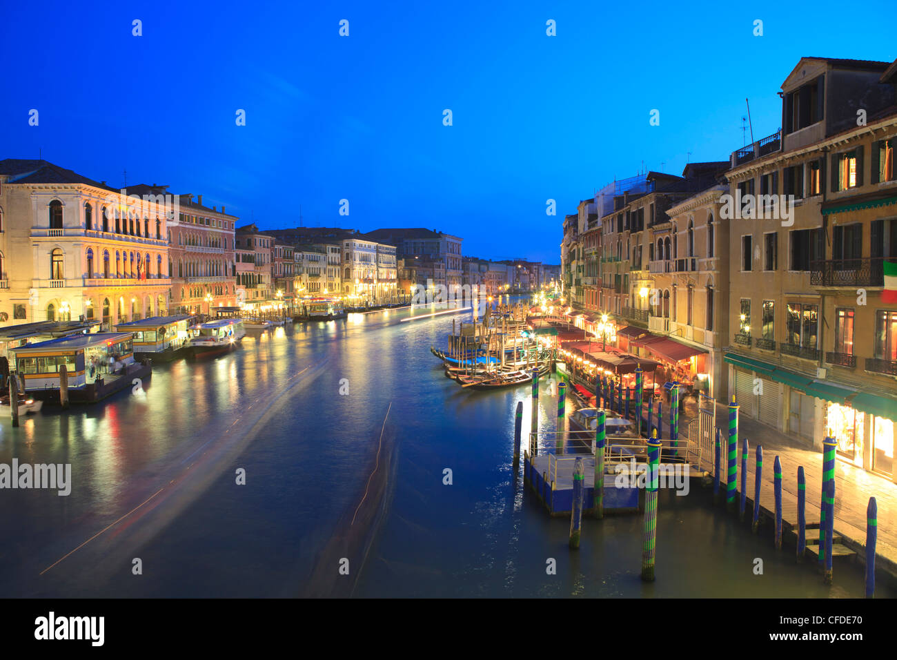 Grand Canal at dusk, Venice, UNESCO World Heritage Site, Veneto, Italy, Europe Stock Photo