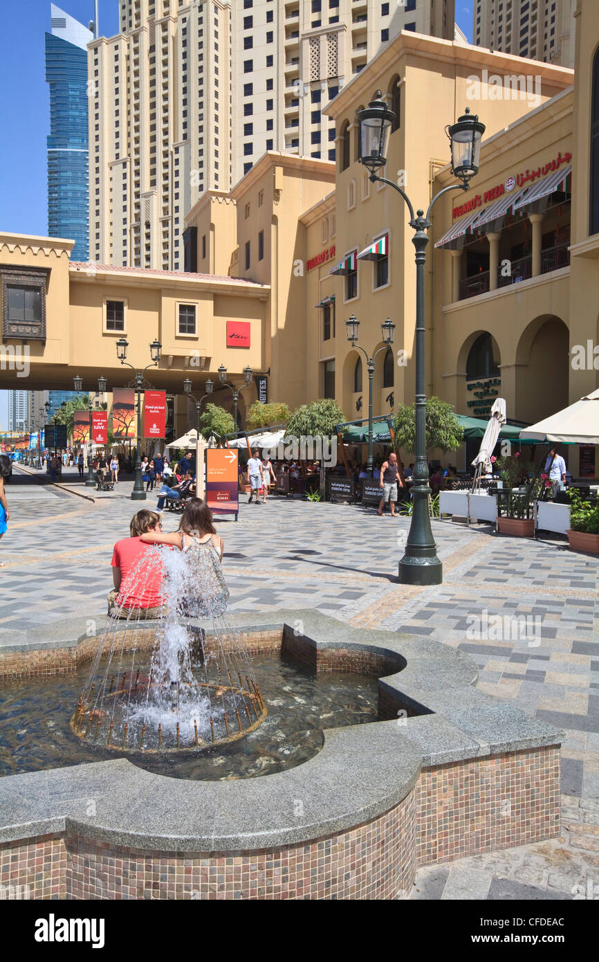 The Walk at Jumeirah Beach Residence, Dubai Marina, Dubai, United Arab Emirates, Middle East Stock Photo