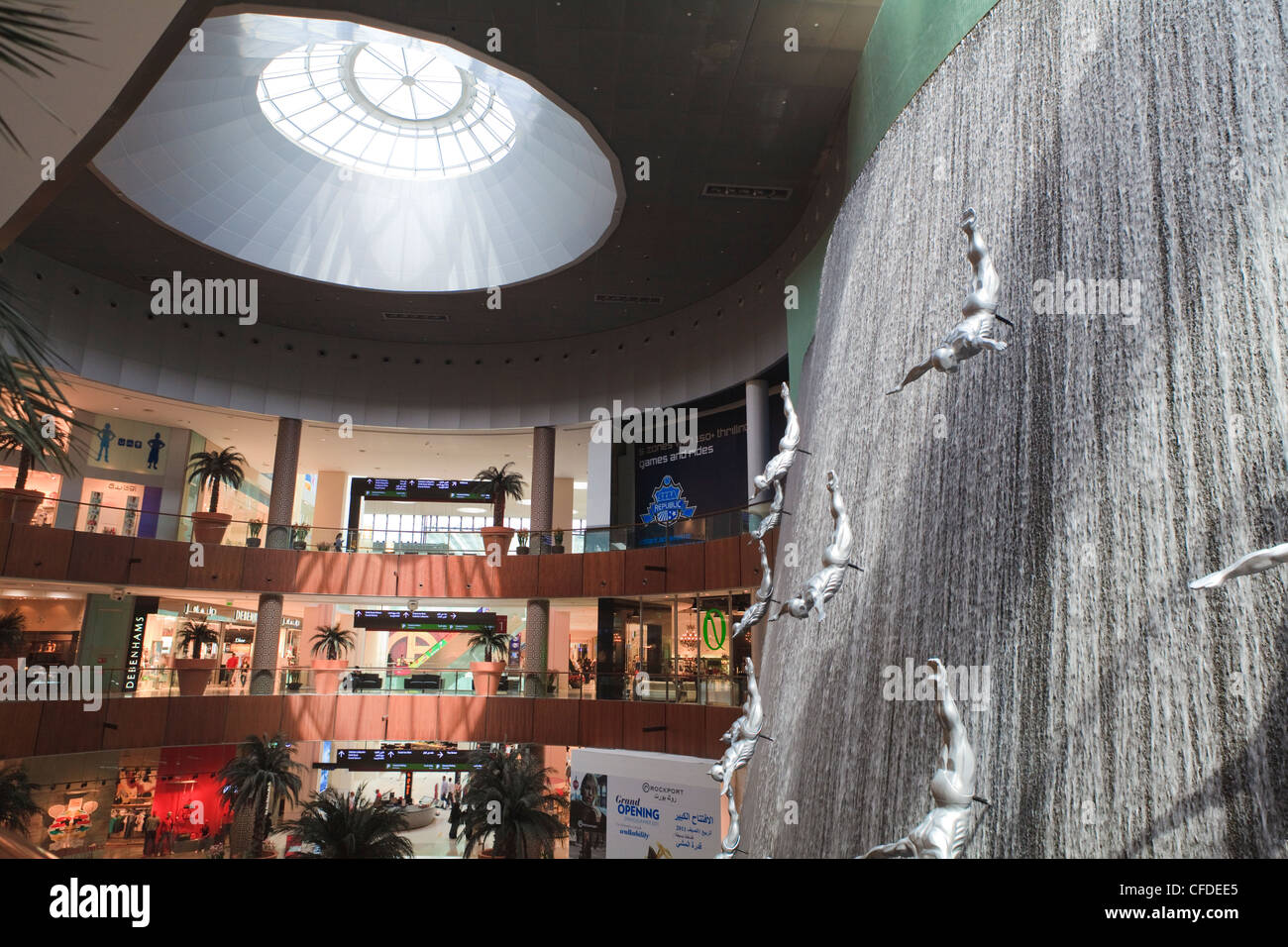 The Waterfall inside the Dubai Mall, the world's largest shopping mall