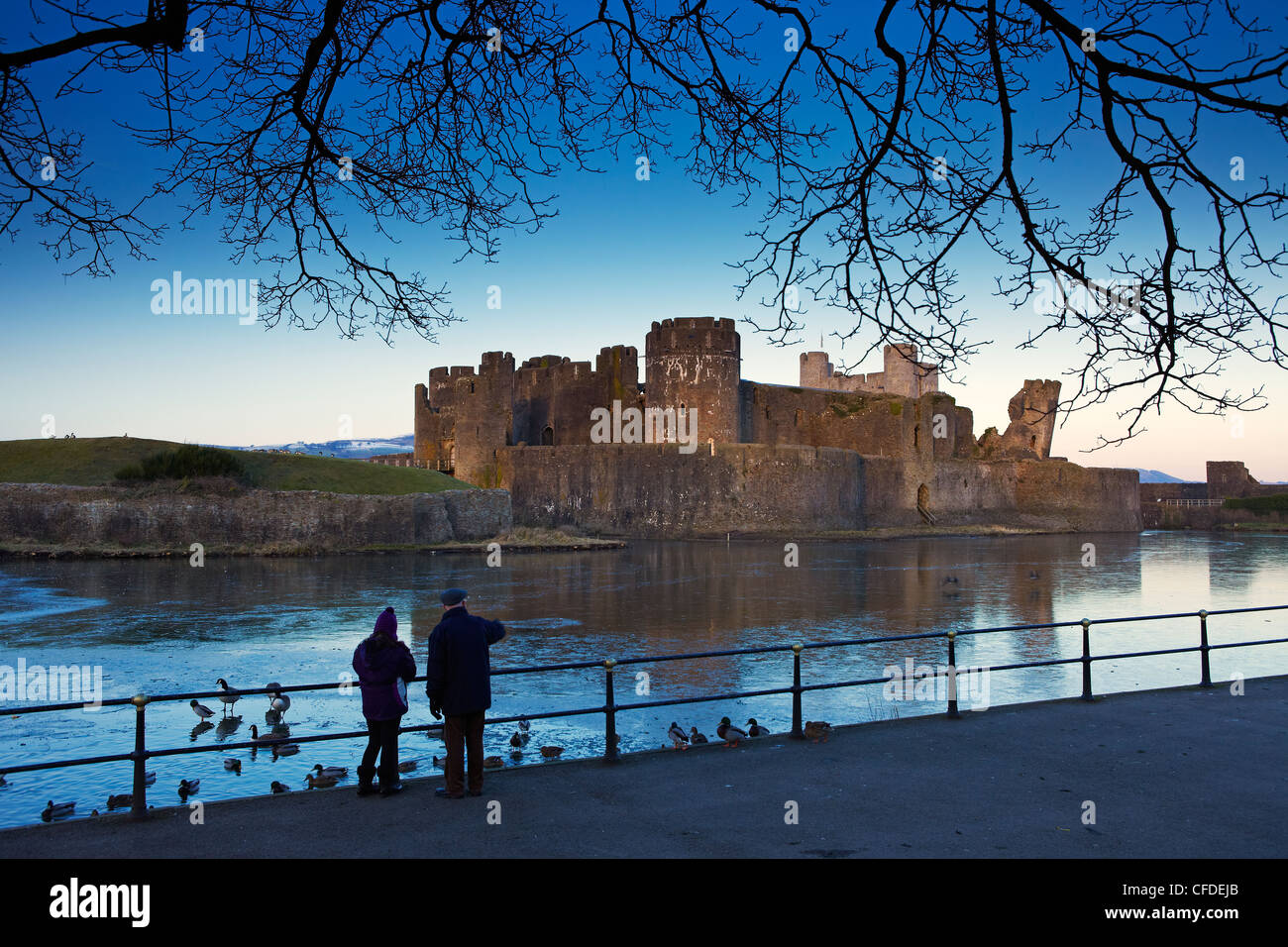 Caerphilly Castle, Caerphilly, South Wales, UK Stock Photo