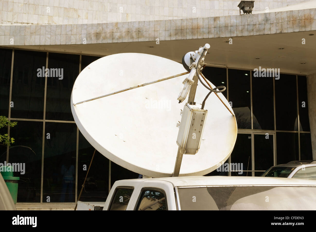 mobile satellite dish transceiver communications system Stock Photo Alamy