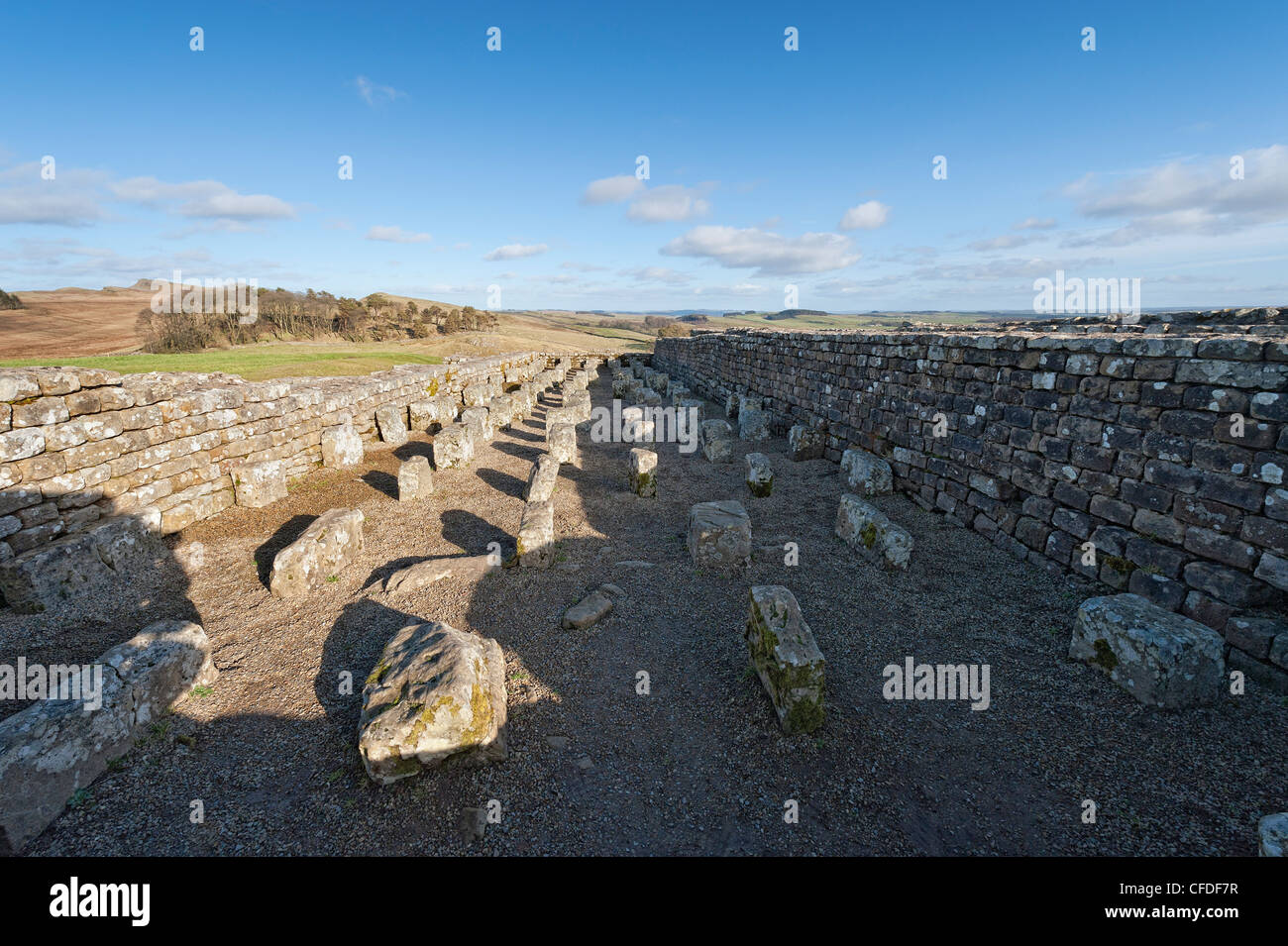 Foundations of a Roman Granary Stock Photo