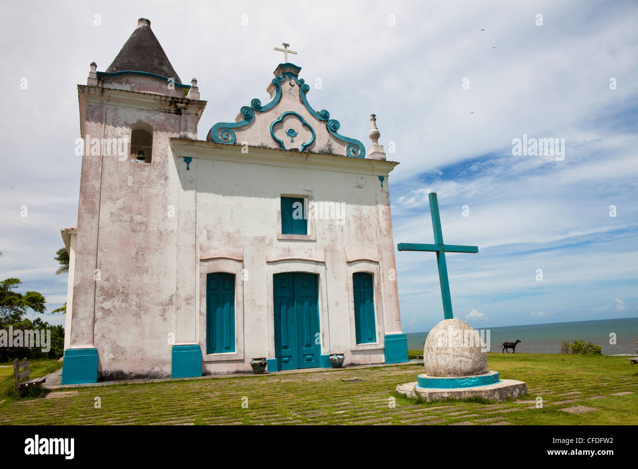 Igreja de N.S. da Conceicao, chapel in Santa Cruz Cabrália, State of Bahia, Brazil, South America, America Stock Photo
