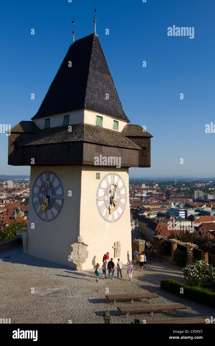Schlossberg, Clock Tower, Old Town, UNESCO World Heritage Site, Graz ...