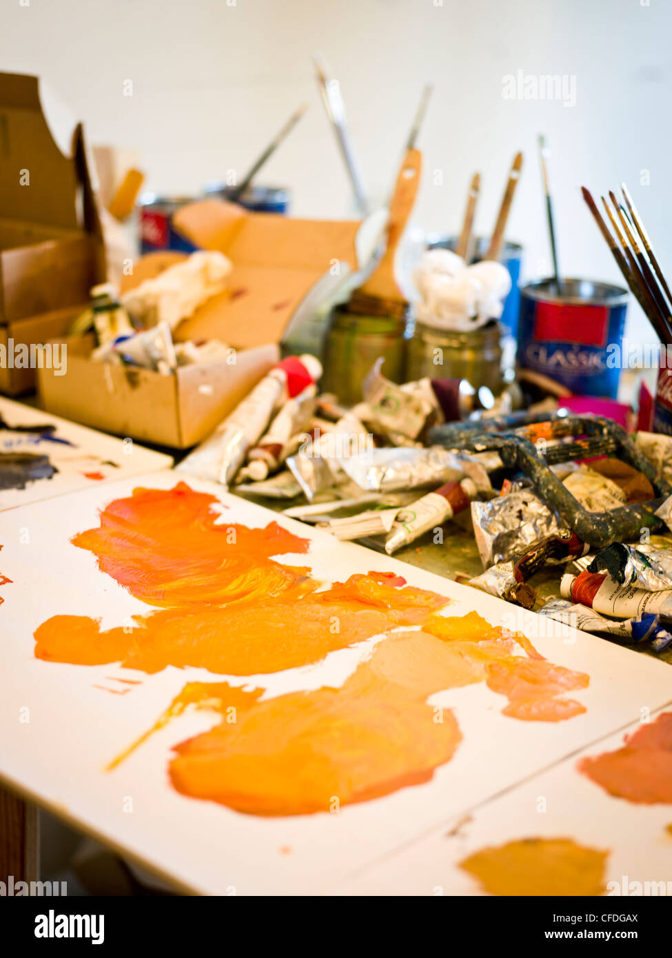 Inside an artists studio in brunswick hires stock photography and