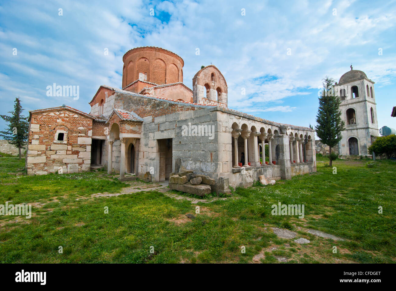 Basillica in the Roman ruins of Apolonia, Albania, Europe Stock Photo