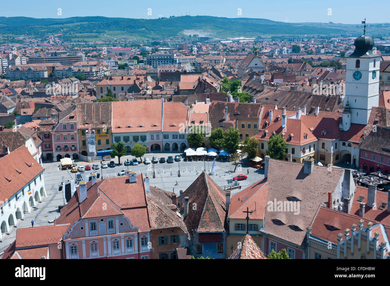 Skyline, Sibiu, Romania, Europe Stock Photo