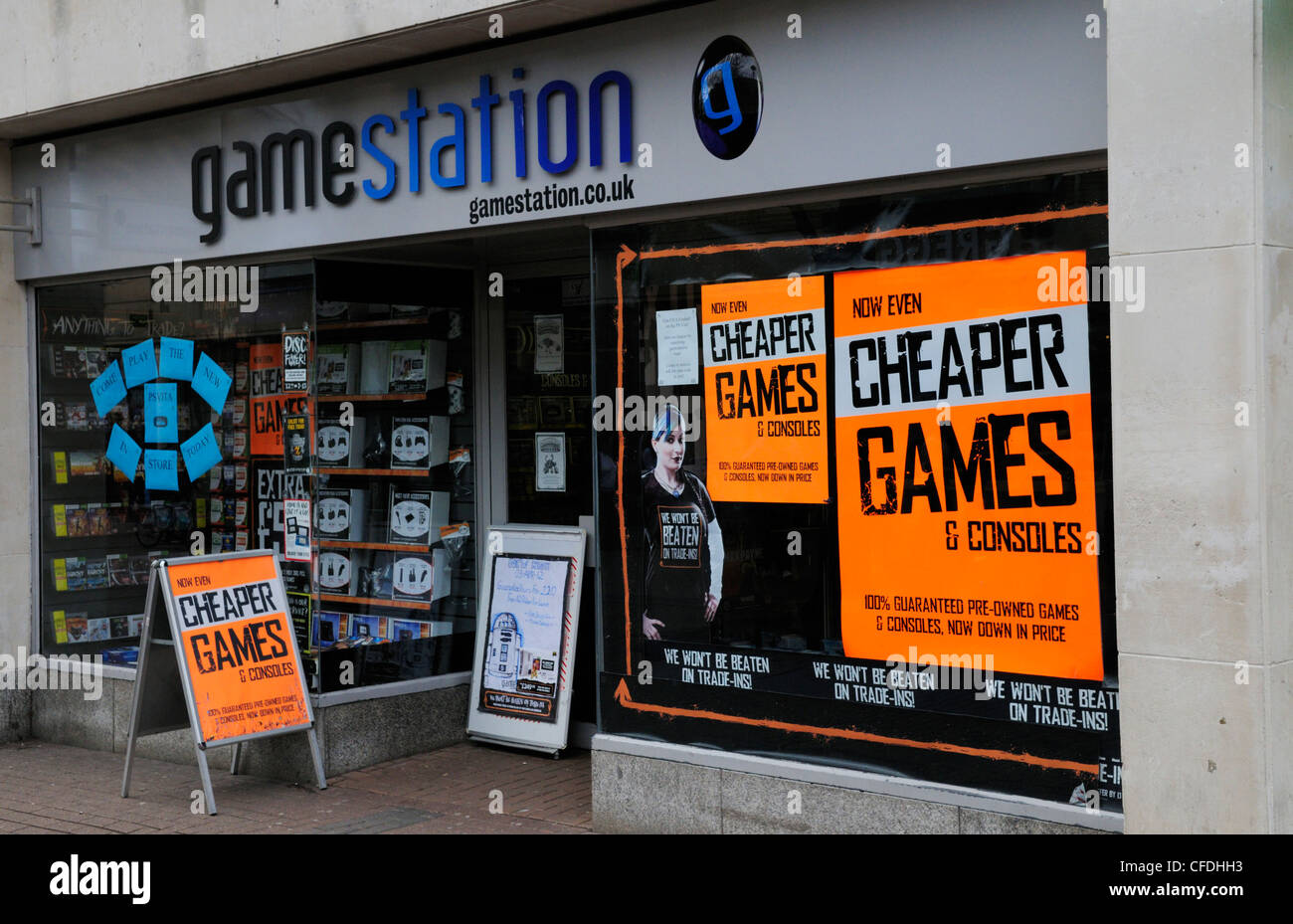 Gamestation Computer Gaming Shop, Cambridge, England, UK Stock Photo