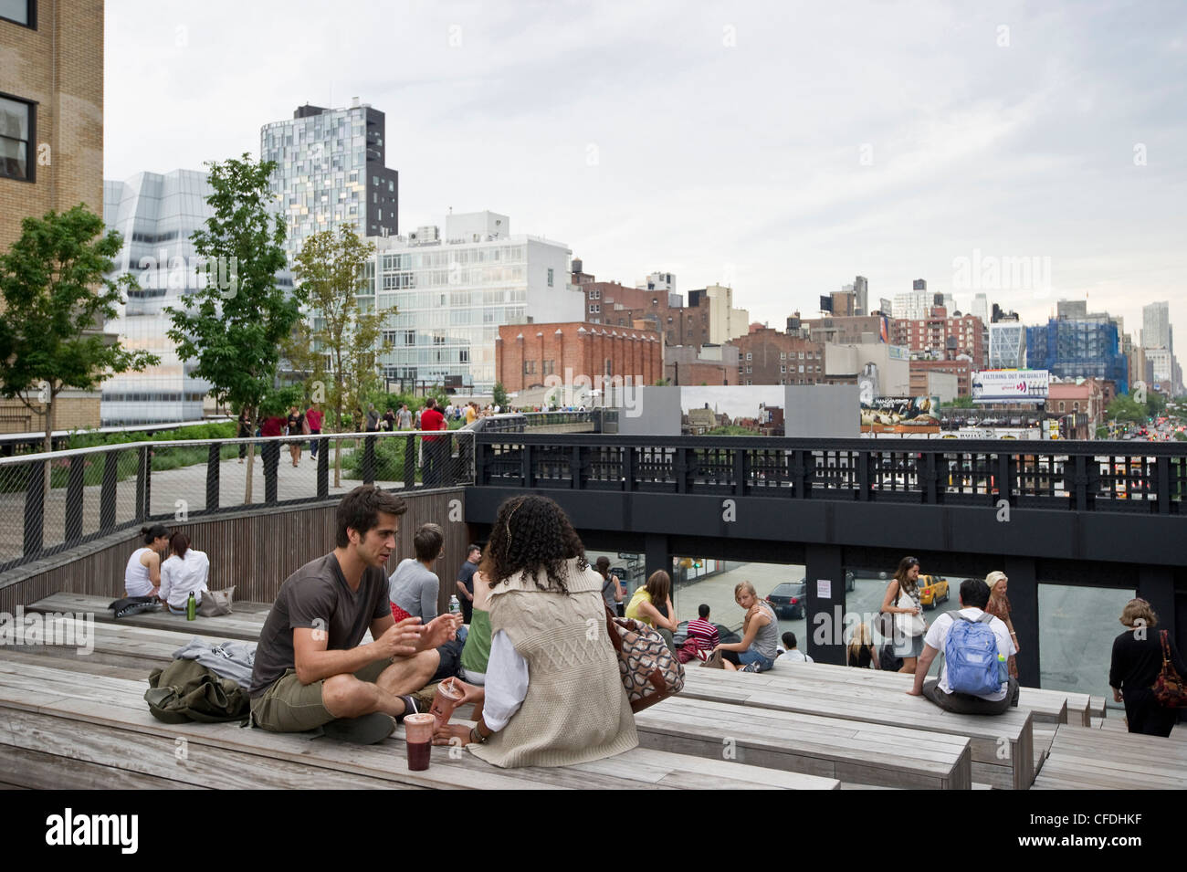 Urban theater, High Line Park, Meatpacking District, Manhattan, New York City, New York, USA Stock Photo
