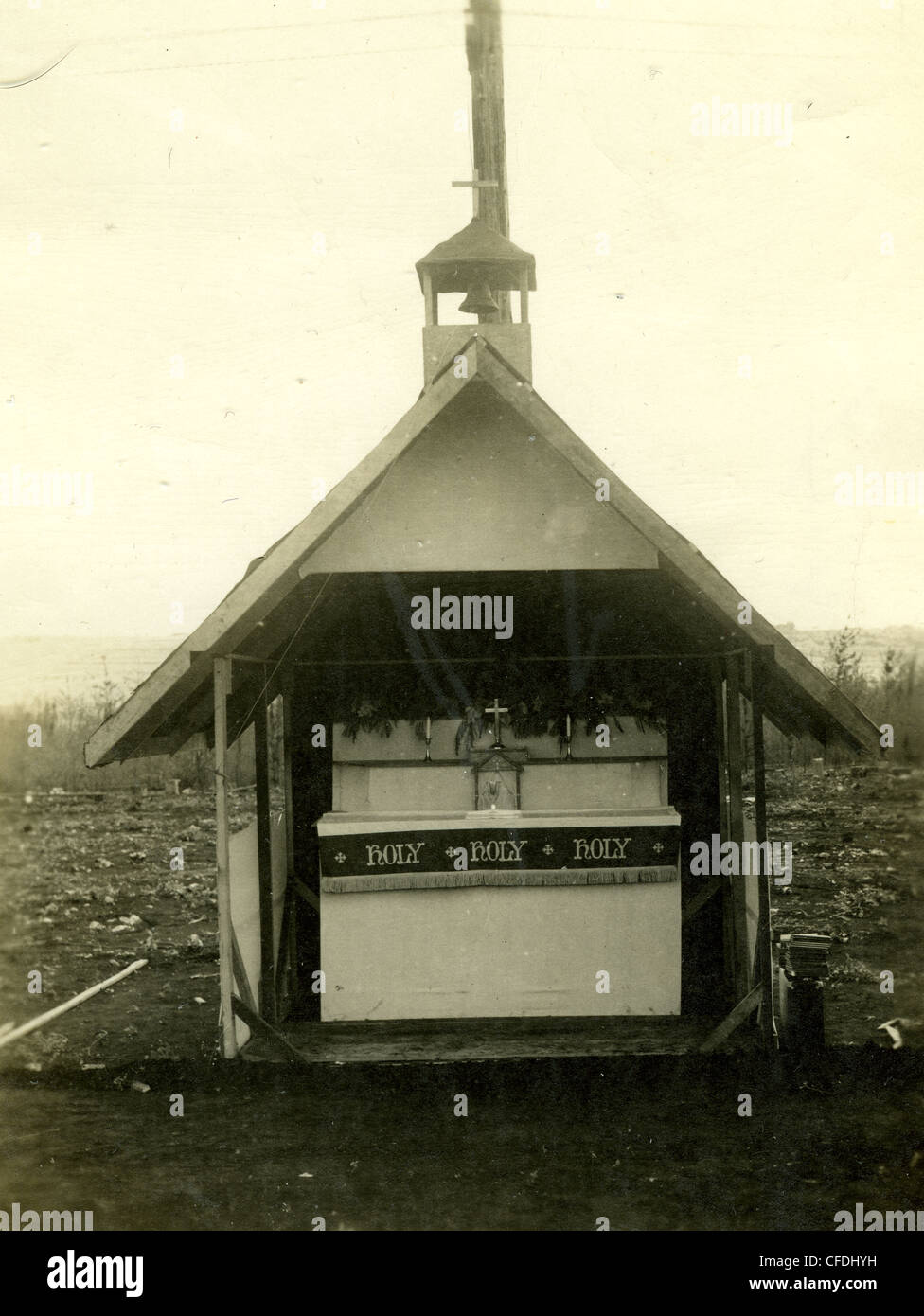 Holy shrine at site of USMC camp during WWII christianity christian catholic Stock Photo
