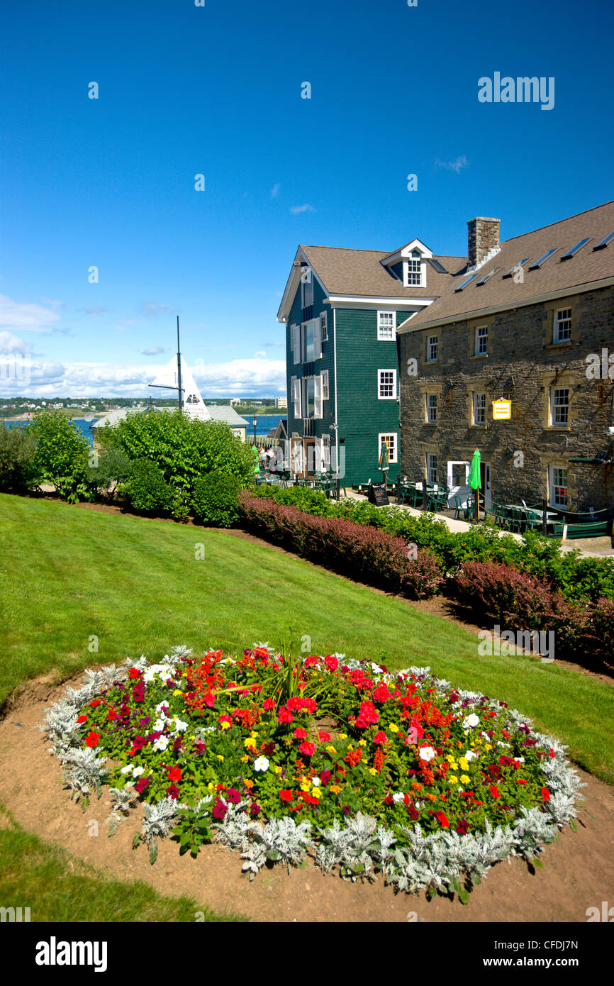 Flower garden, Historic Properties, Halifax waterfront, Nova Scotia, Canada Stock Photo