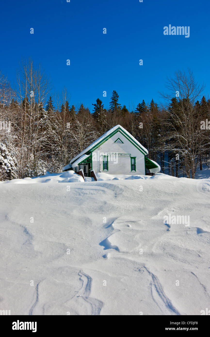Wentworth Valley community Center covered in snow, Wentworth Valley, Nova Scotia, Canada Stock