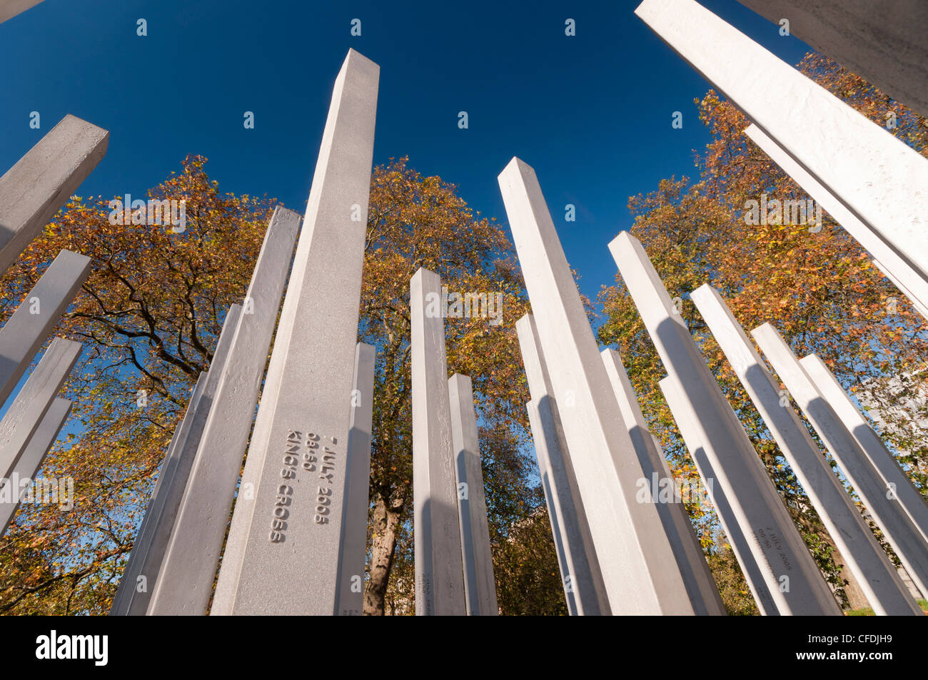 The 7th July Memorial to victims of the 2005 bombings, Hyde Park, London, England, United Kingdom, Europe Stock Photo
