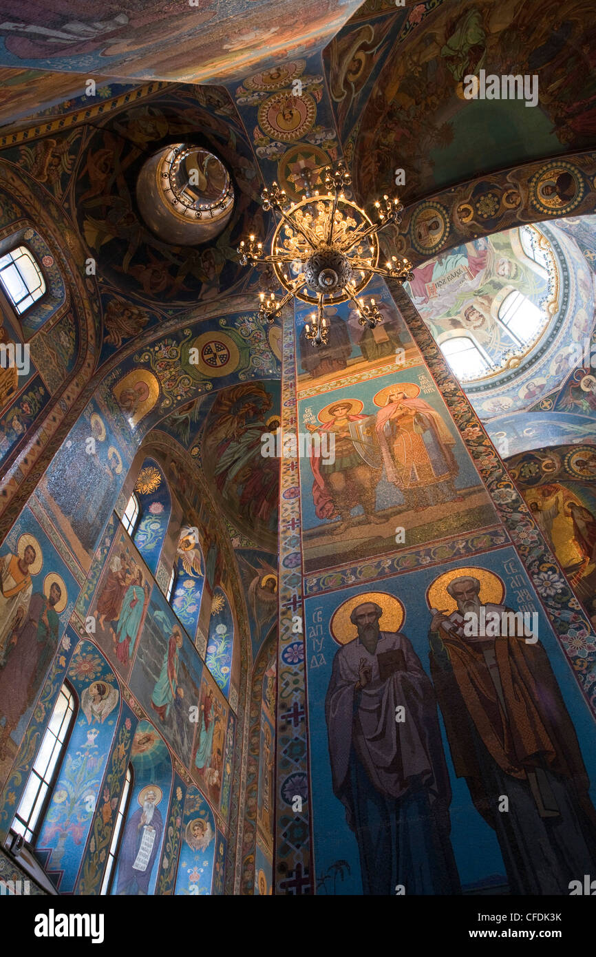 Interior of Church of the Savior on Spilled Blood (Church of the Resurrection), St. Petersburg, Russia Stock Photo