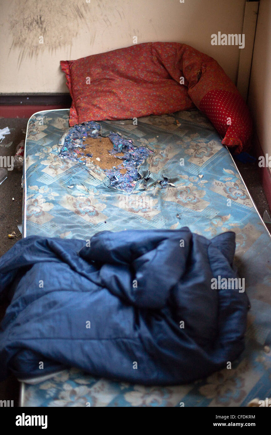 vagrants bed, Seven sisters, Tottenham, London, UK. Stock Photo