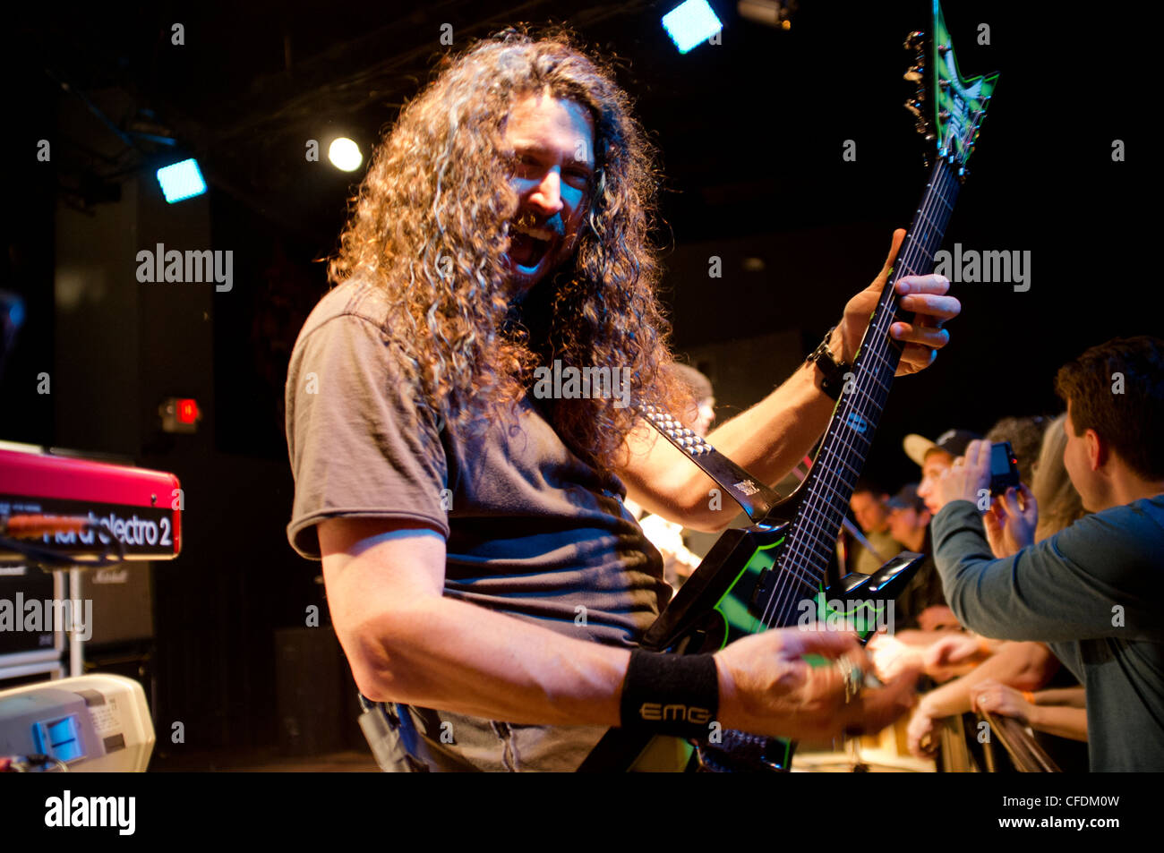 Wayne Findlay rockin' with the Michael Schenker Group on stage at The Empire Club in Springfield, Virginia. Stock Photo