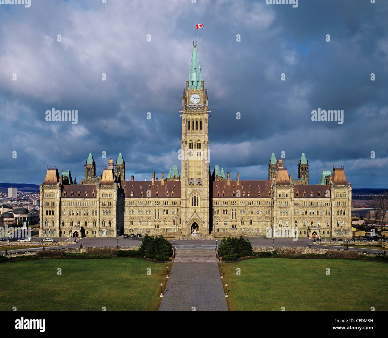 Centre Block, Parliament of Canada buildings, Ottawa, Ontario, Canada Stock Photo