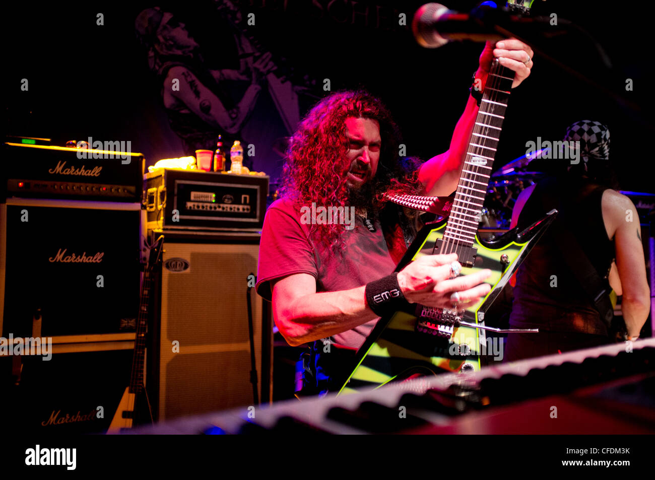 Wayne Findlay rockin' with The Michael Schenker Group Playing at The Empire Club in Springfield, Virginia. Stock Photo