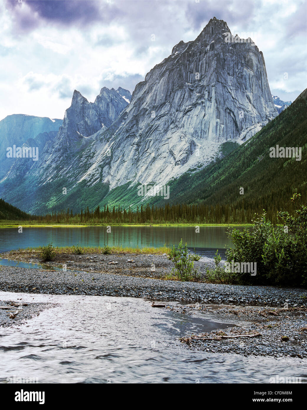Mt. Harrison-Smith, Glacier Lake, Northwest Territories, Canada Stock Photo