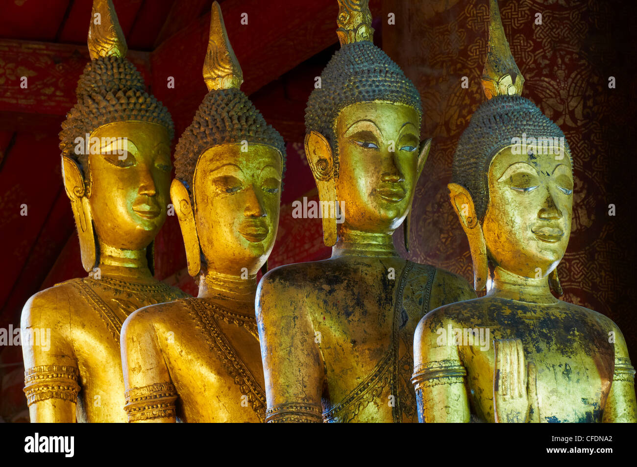 Statues of Buddha, Vat Mai Suvannaphumaham, Luang Prabang, UNESCO World ...