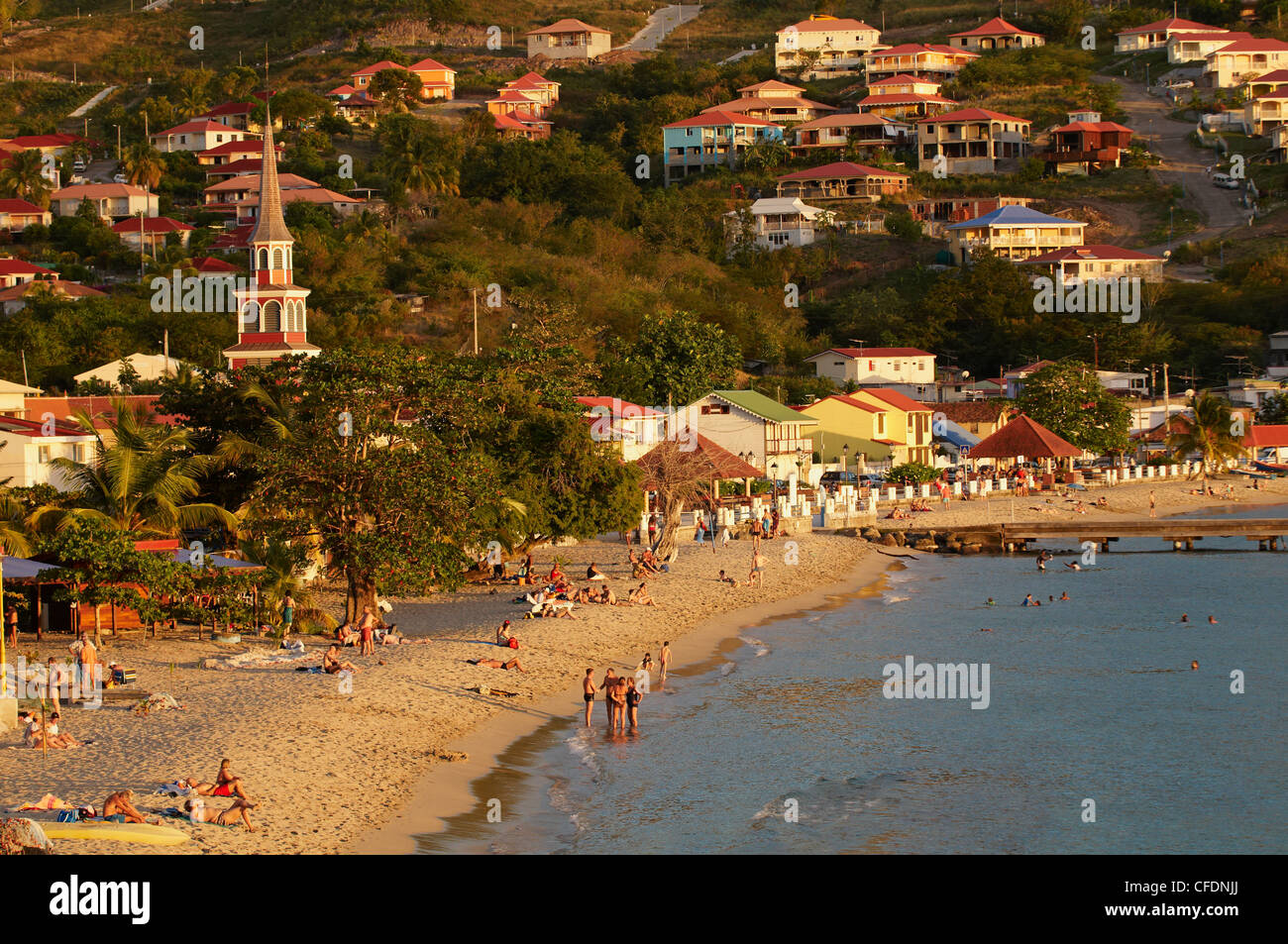 Beach and church, Grande Anse, Les Anses d'Arlet, Martinique, Windward