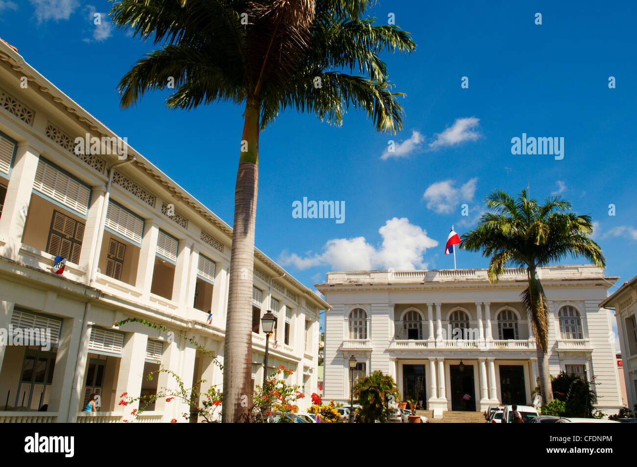City hall, Fort-de-France, Martinique, French Overseas Department, Windward Islands, West Indies, Caribbean, Central America Stock Photo