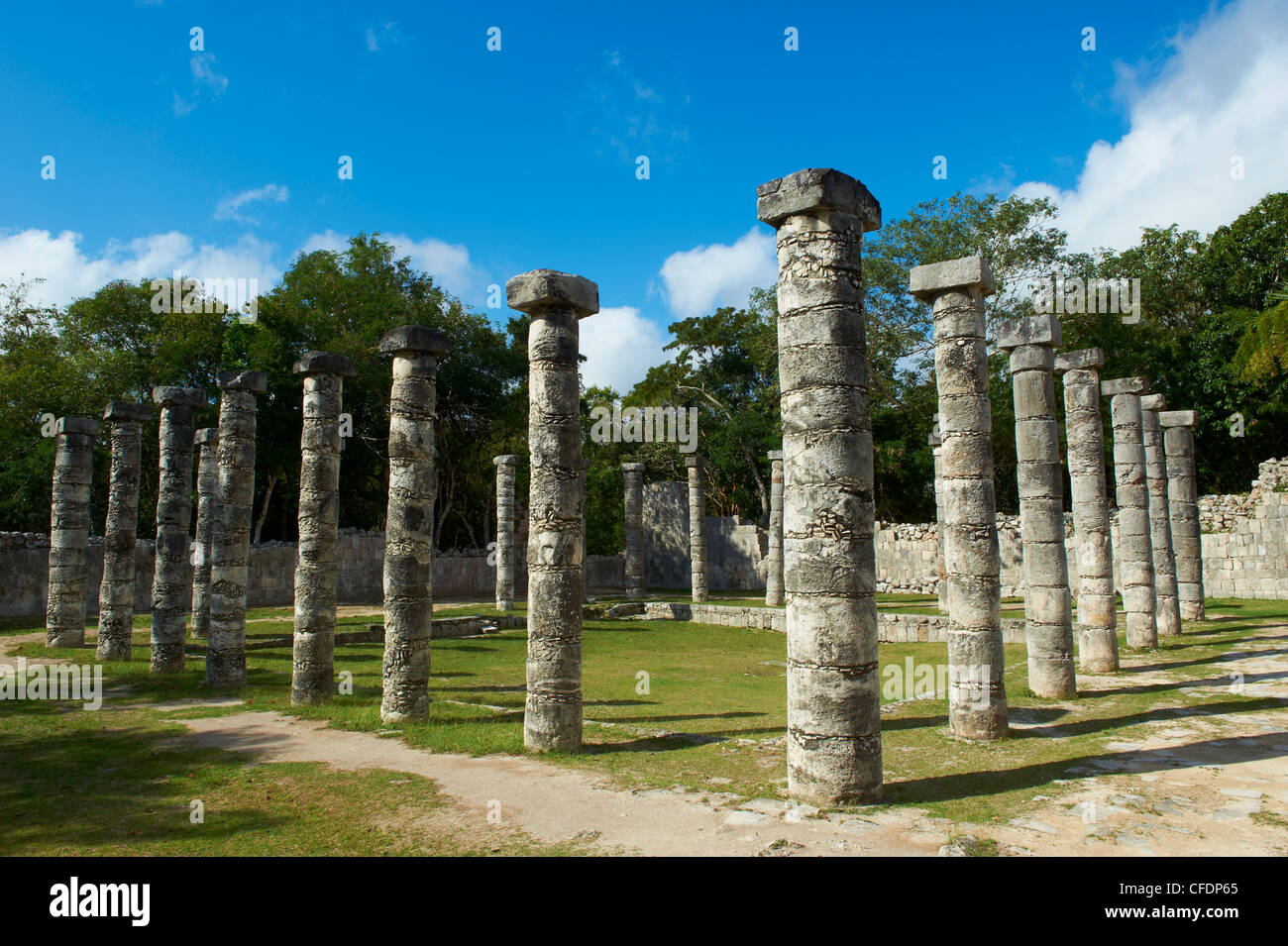 Ancient Mayan ruins, Chichen Itza, UNESCO World Heritage Site, Yucatan, Mexico, Stock Photo