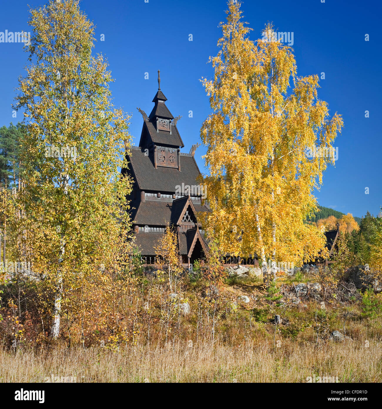 Replica of the Gol stave church, Norwegian Museum of Cultural History, Bygdoy, Norway Stock Photo