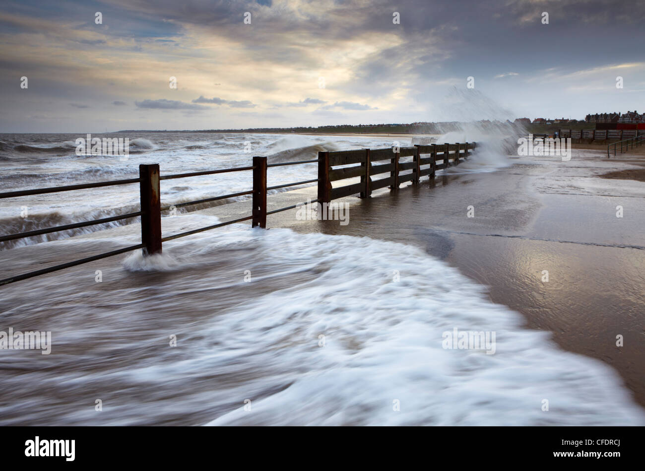 The pier at Gorleston-on-Sea on the east coast of Norfolk on a stormy November afternoon, Norfolk, England, United Kingdom Stock Photo