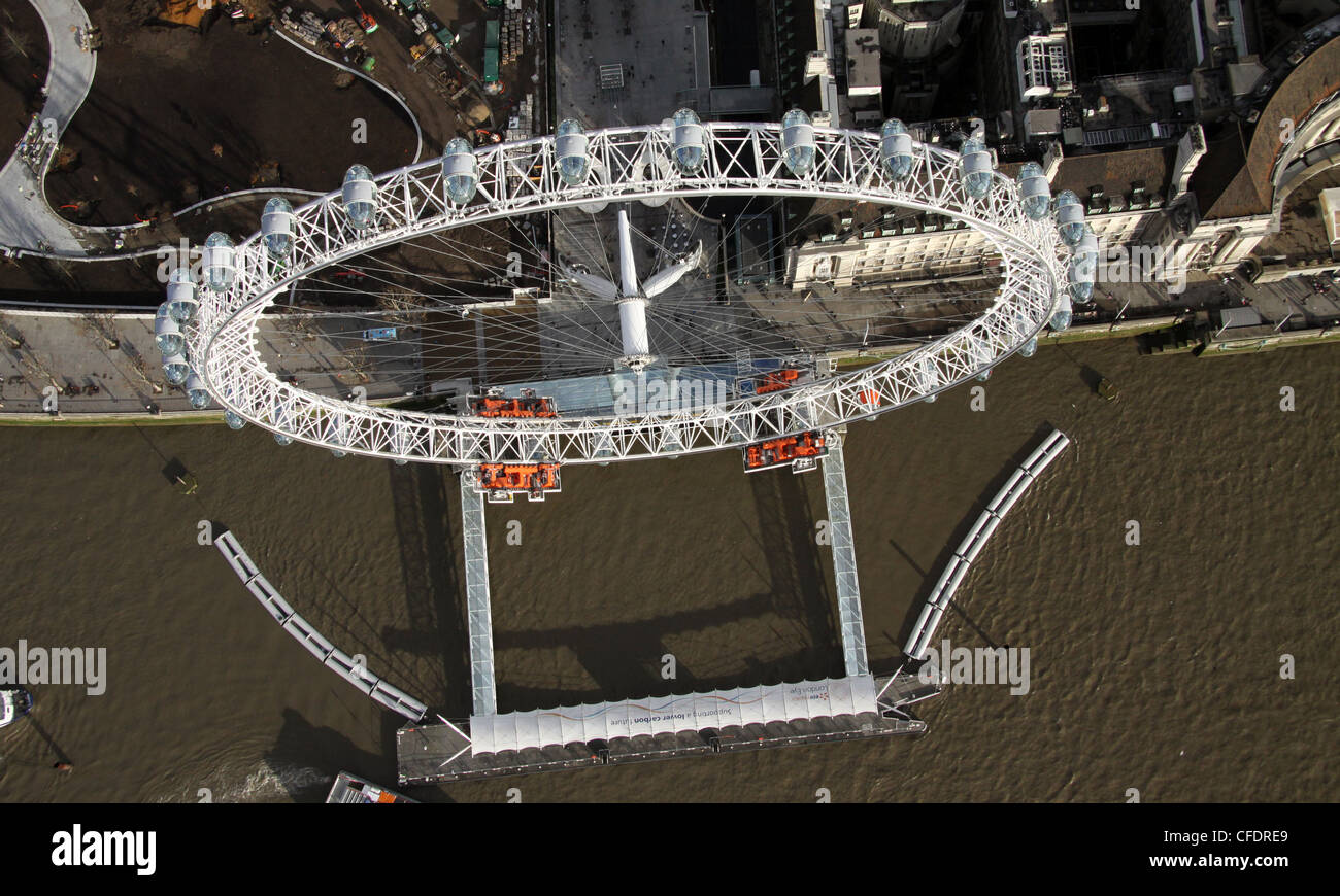 Aerial image of lastminute.com London Eye, London, UK Stock Photo