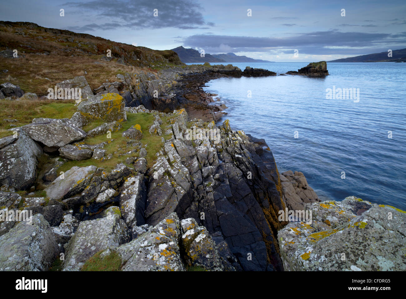 The view along the Sound of Raasay, Braes village of Balmeanach, Isle