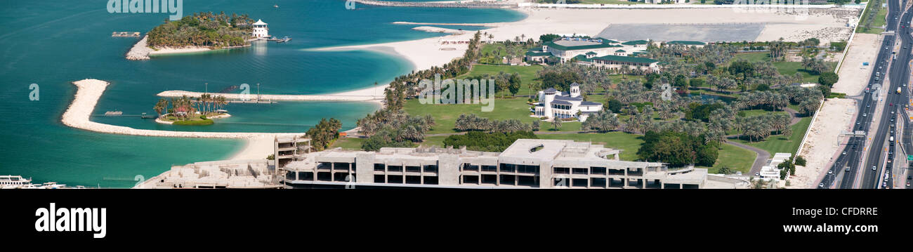 View on Beach Palace of His Highness Sheikh Mohammed Bin Rashid Al Maktoum in Dubai, United Arab Emirates Stock Photo