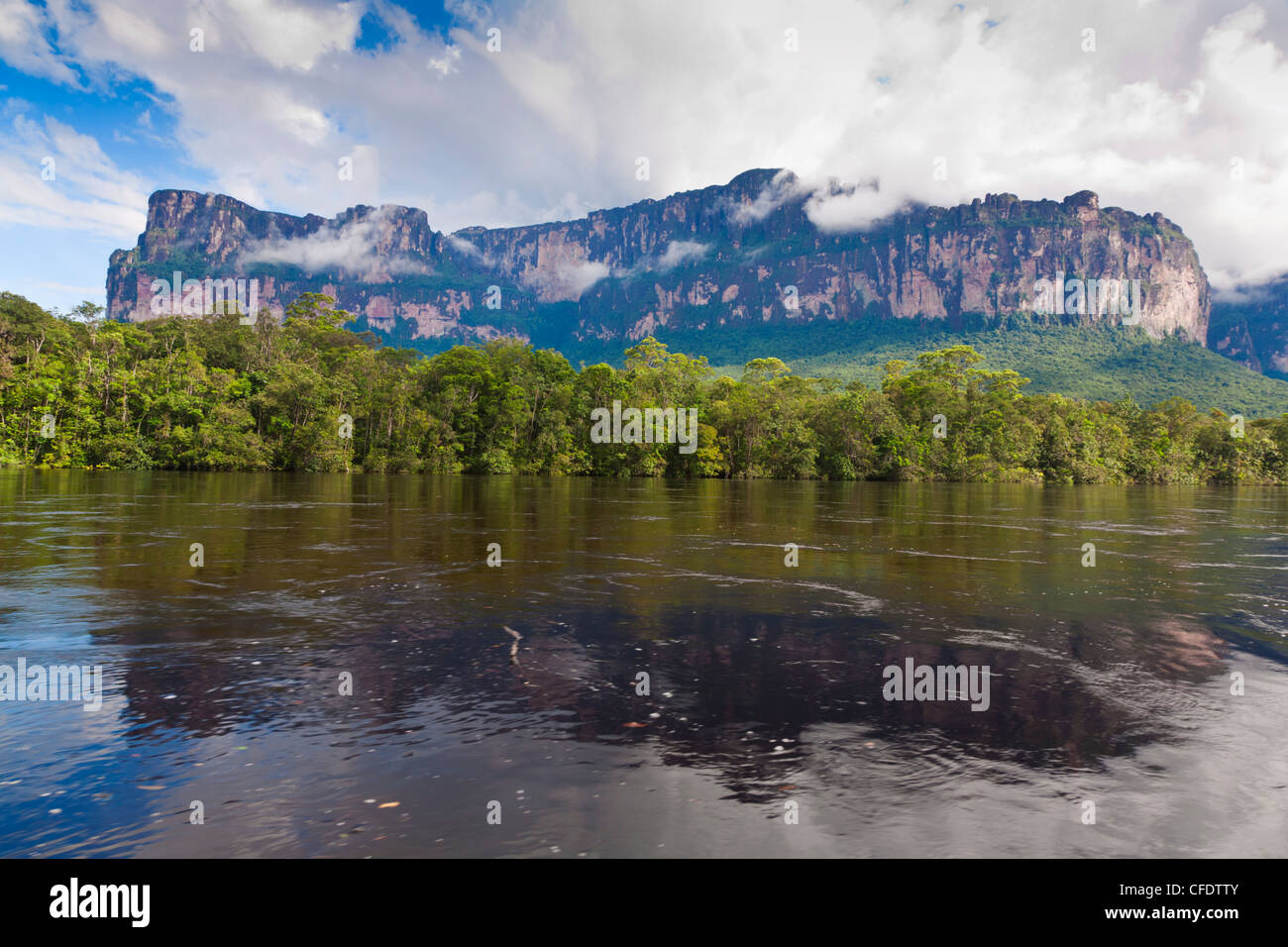 Scenery on boat trip to Angel Falls, Canaima National Park, Guayana Highlands, Venezuela, South America Stock Photo