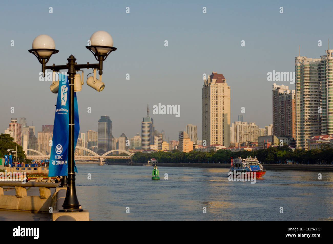 Riverscape, Guangzhou, Guangdong, China, Asia Stock Photo